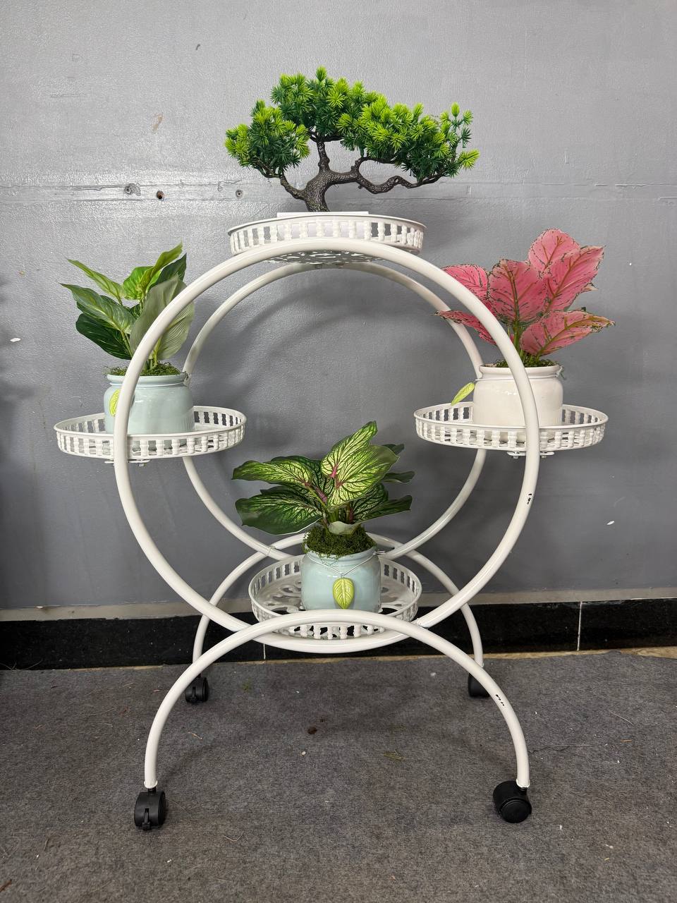 Flower Stand with Mixed Artificial Plants Set · 1